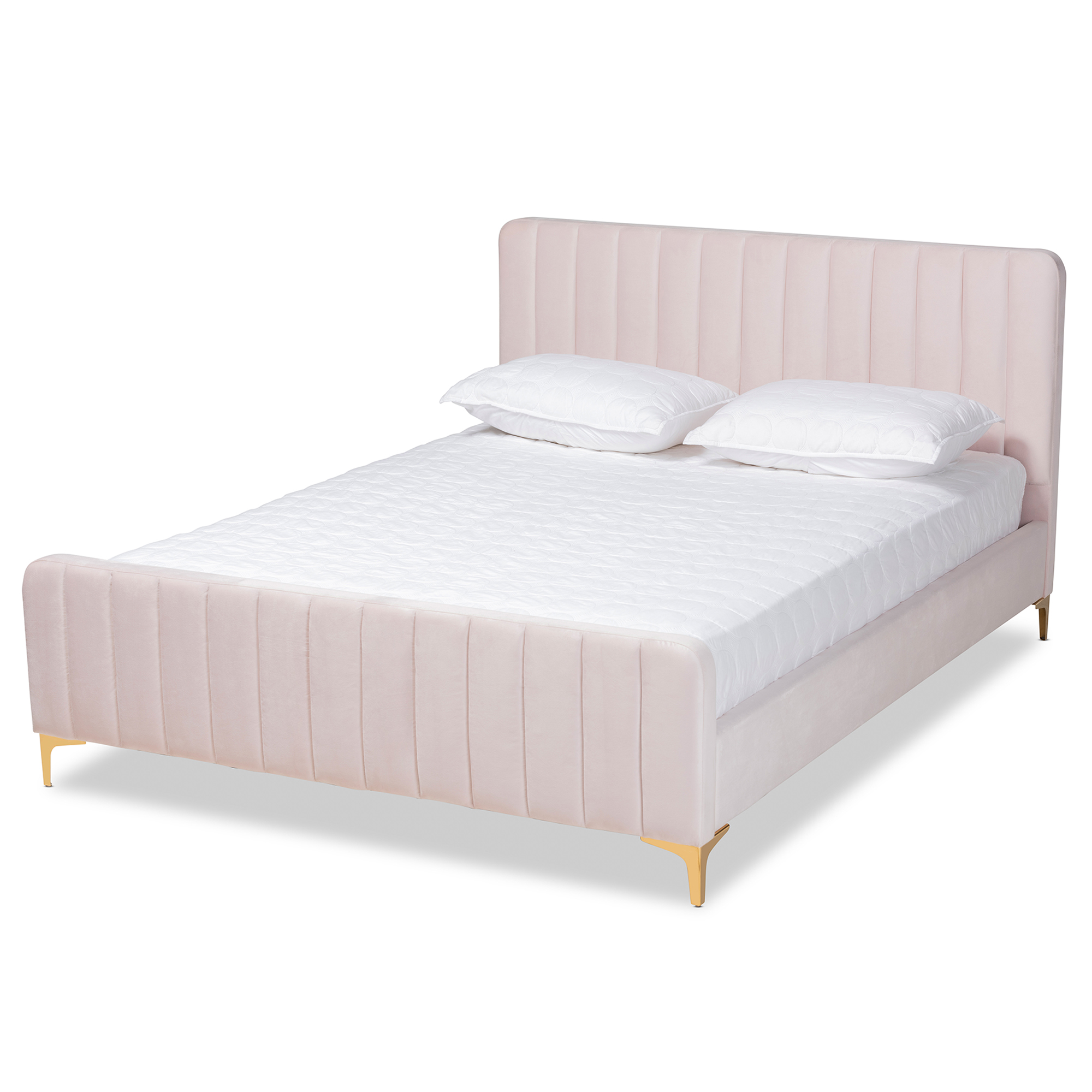 Pink tufted deals full size bed